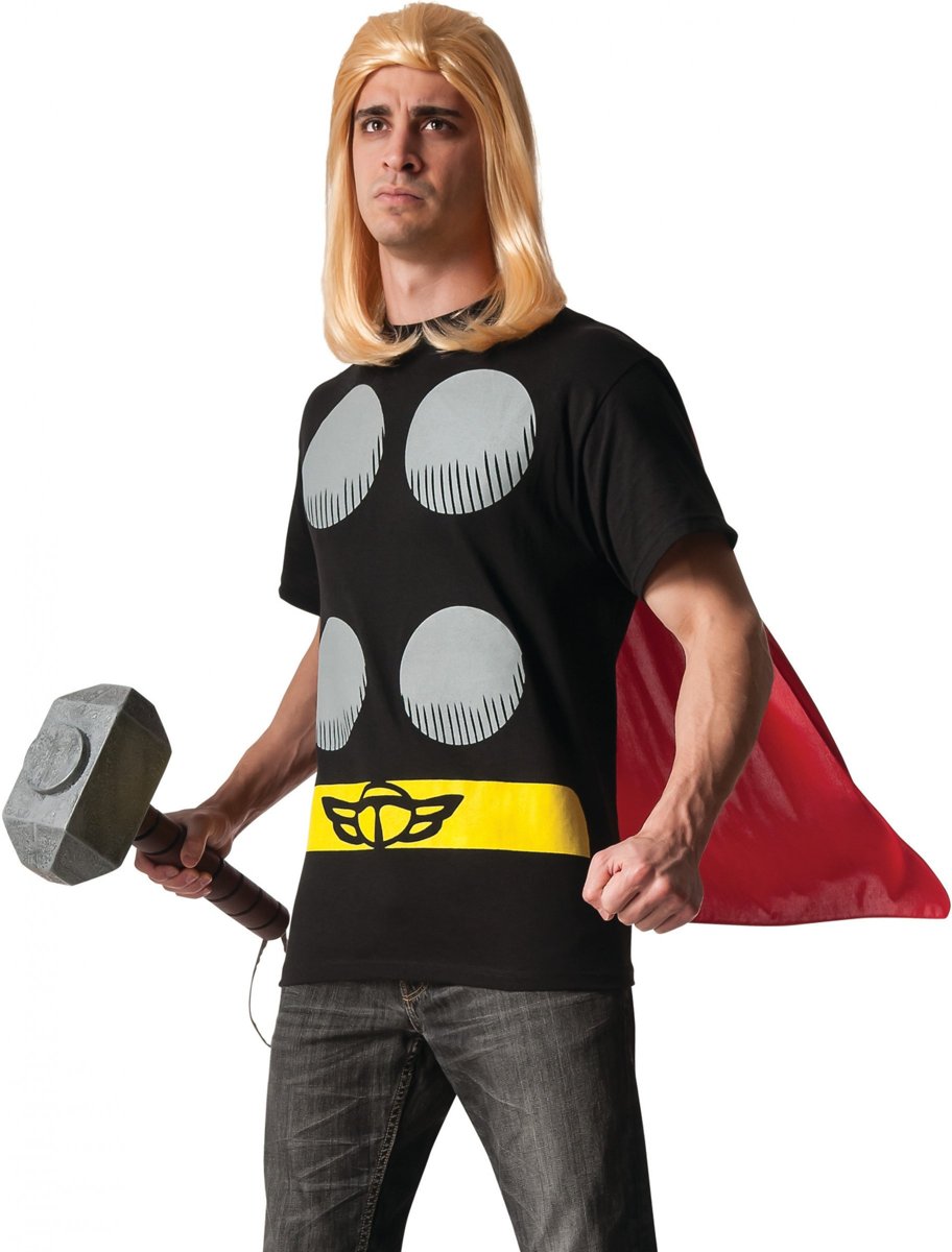 Thor™ t-shirt met cape voor volwassenen - Verkleedkleding - Maat L