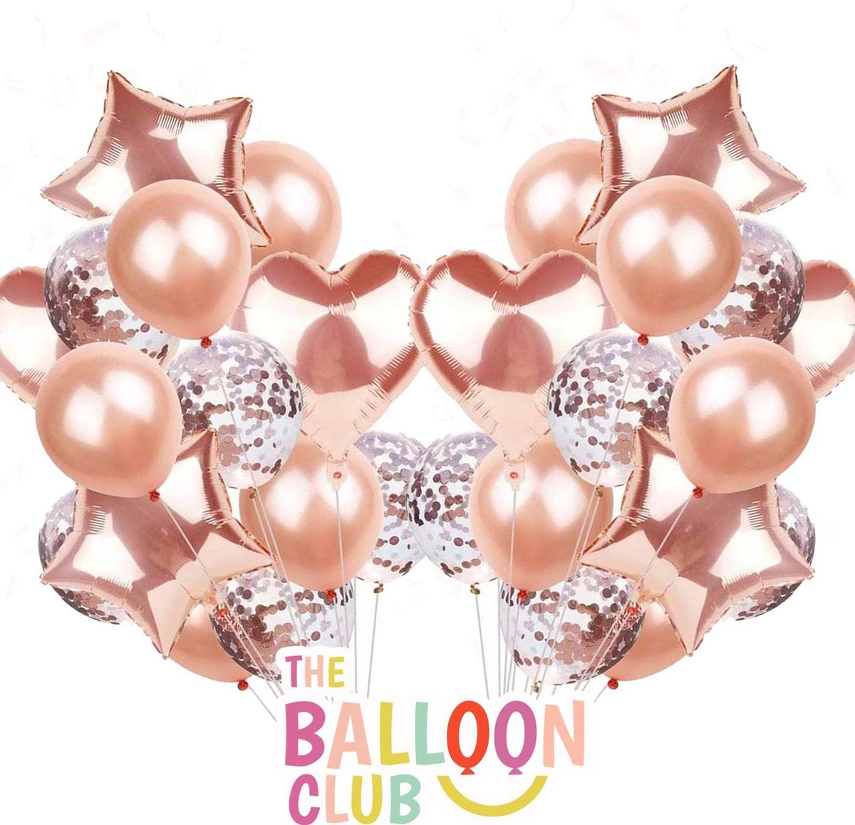 The Balloon Club - 25 stuks Rose Goud Decoratie Pakket - Verjaardag - Ballonnen - Feestversiering - Rose Goud - Rose Gold