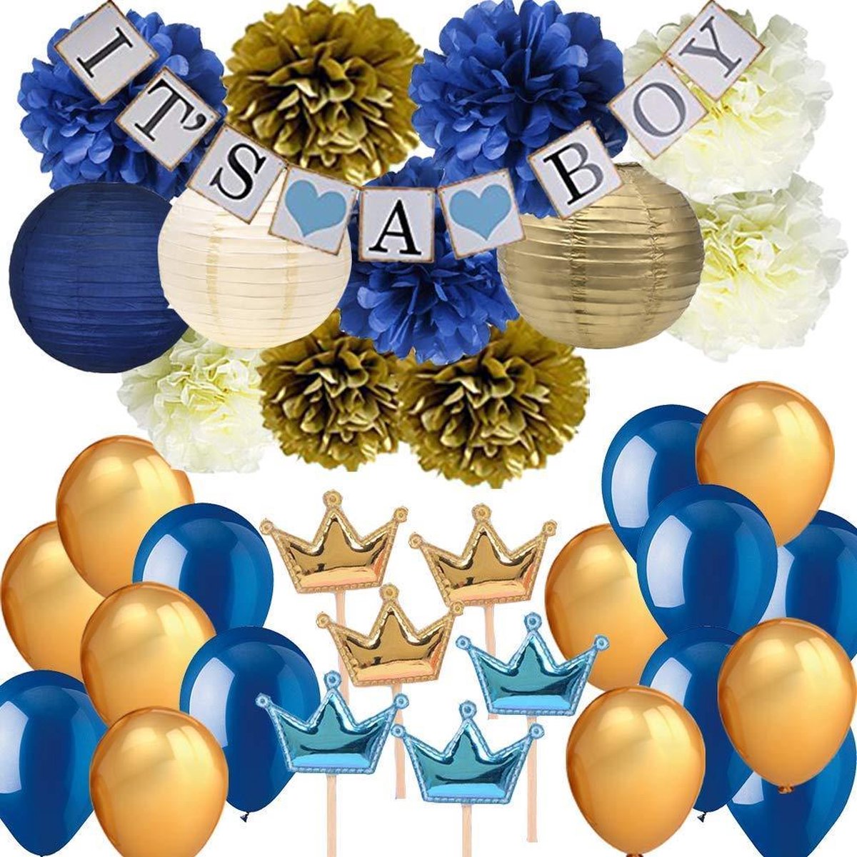 The Balloon Club - 40 stuks Babyshower Decoratie Pakket - Babyshower - Ballonnen - Feestversiering