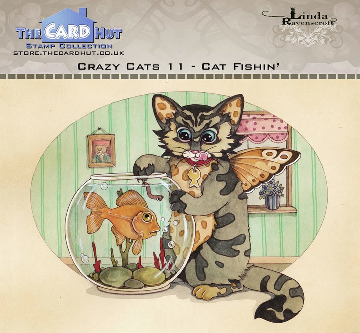 Crazy Cats Cat Fishin Clear Stamps (LRCC011)