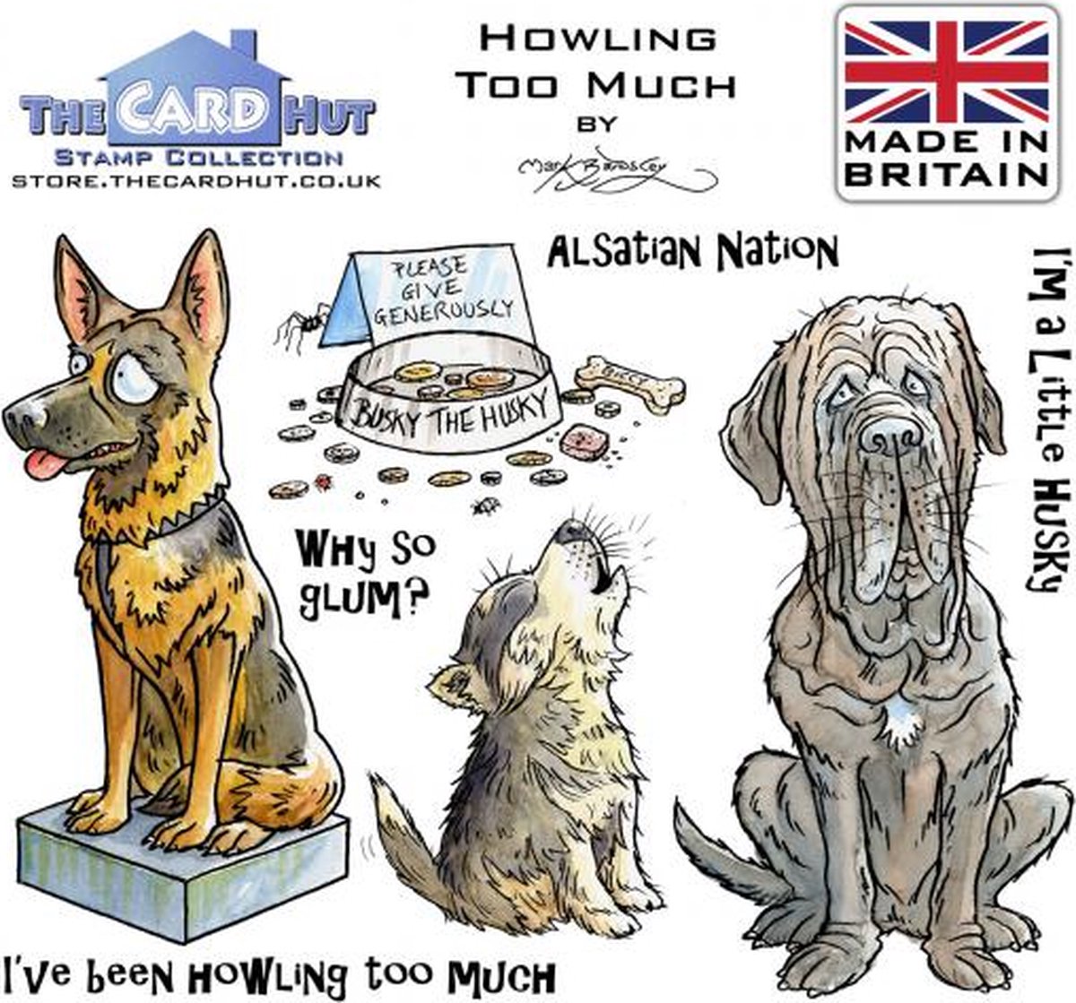 In The Doghouse: Howling Too much Clear Stamps (MBDH003) (DISCONTINUED)