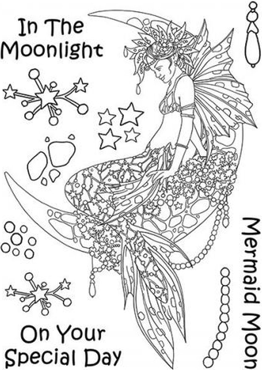 Mythical Creatures: Mermaid Moon Clear Stamps (LRMC002) (DISCONTINUED)