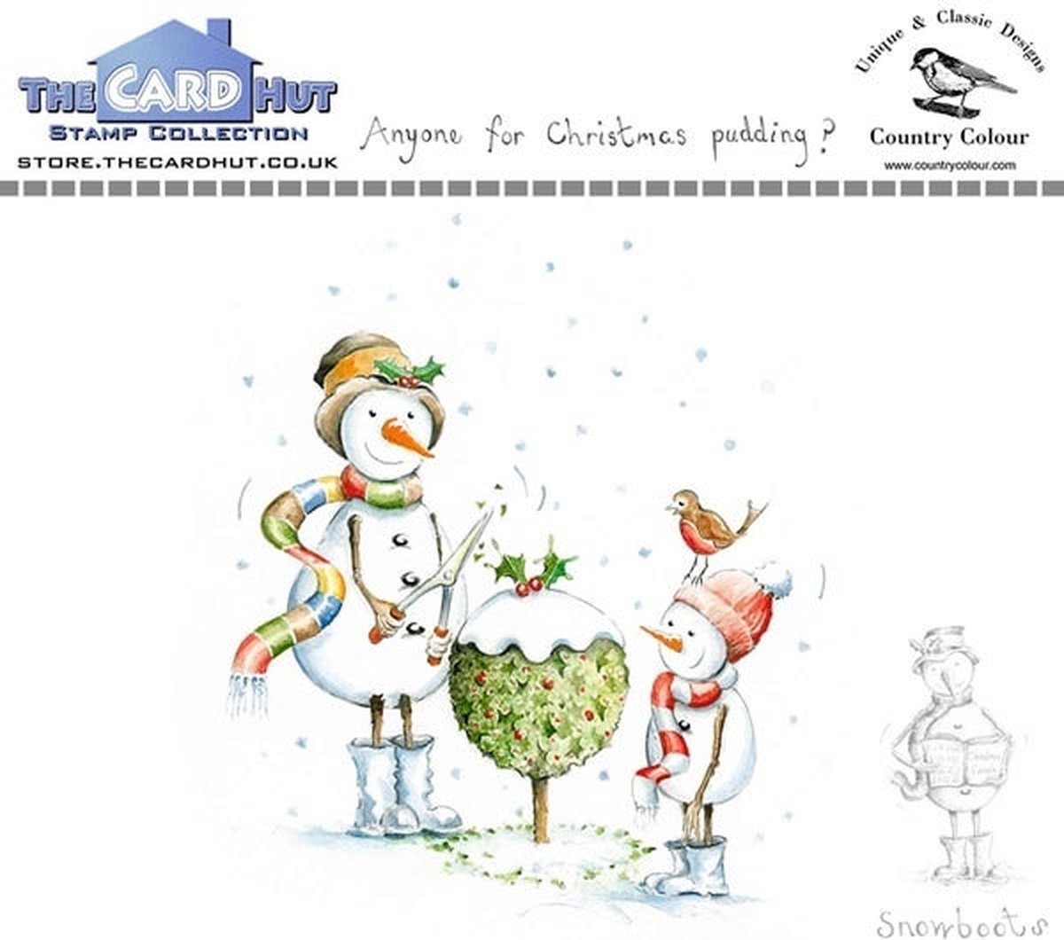 Snowboots: Anyone For Christmas Pudding Clear Stamps (CCSBCP)