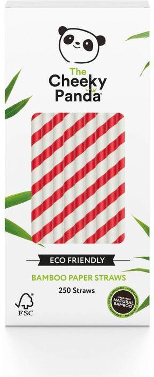 Bamboo Paper Straws bamboo straws disposable red stripes 250pcs