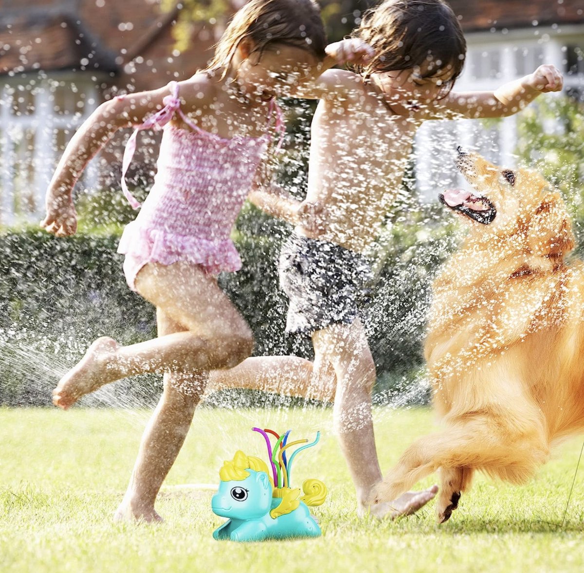 Buiten Watersproeier Unicorn - Draaiende tuin sproeier Unicorn speelgoed - Waterpret voor de zomer