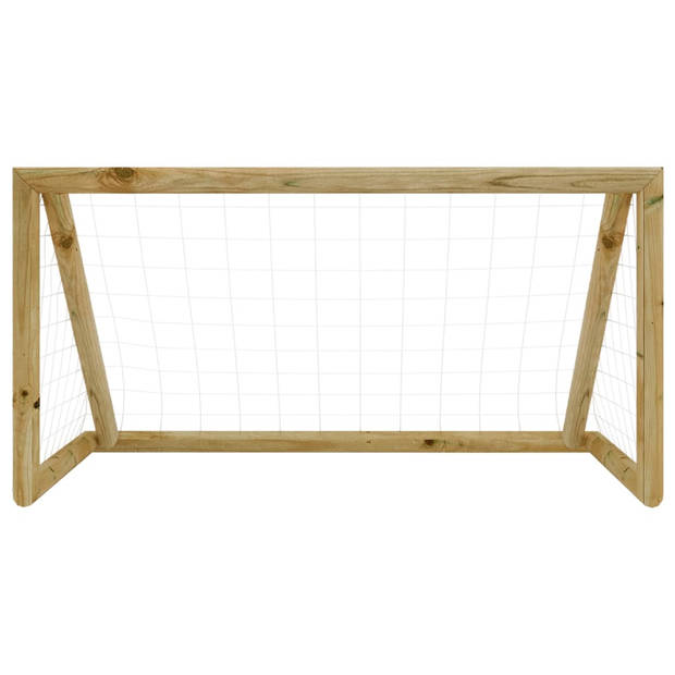 The Living Store Houten Goal - Groen Geïmpregneerd Grenenhouten Frame - PE Net - 160x100x80cm