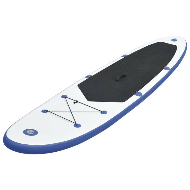 The Living Store SUP Board - Opblaasbaar - Blauw en wit - 390 x 81 x 10 cm - EVA en aluminium - Draagvermogen 130 kg