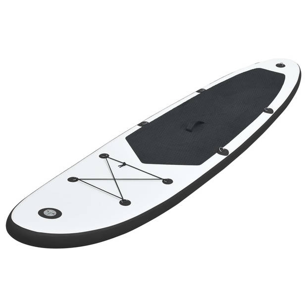 The Living Store SUP Paddleboard - 390 x 81 x 10 cm - Hogedrukventielen - Duurzame vinnen - Draagtas - Zw/w -