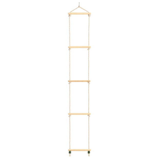 The Living Store Touwladder - Houten ladder - 30 x 168 cm - Met 5 sporten