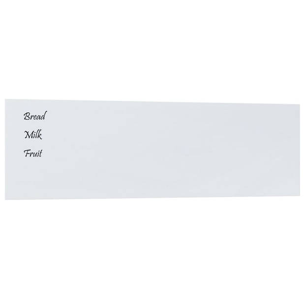 The Living Store Wandgemonteerd Magneetbord - Wit - 100x30 cm - Gehard Glas