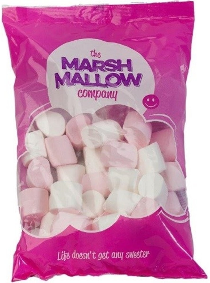   Marshmallows roze/wit - 40/50 stuks - 250gr.