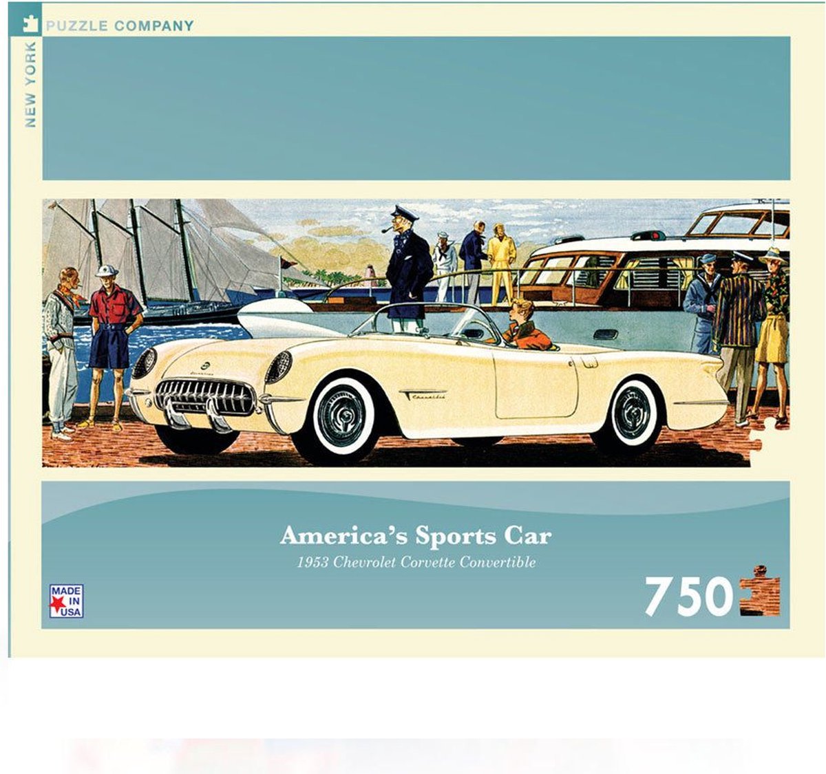 New York Puzzle Company Puzzel - Americas Sports Car 750-delige Puzzel - 91 x 30 cm