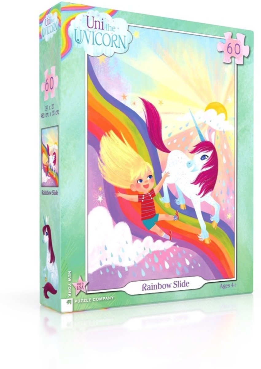 Rainbow Slide - NYPC Uni the Unicorn Collectie Puzzel 60 Stukjes