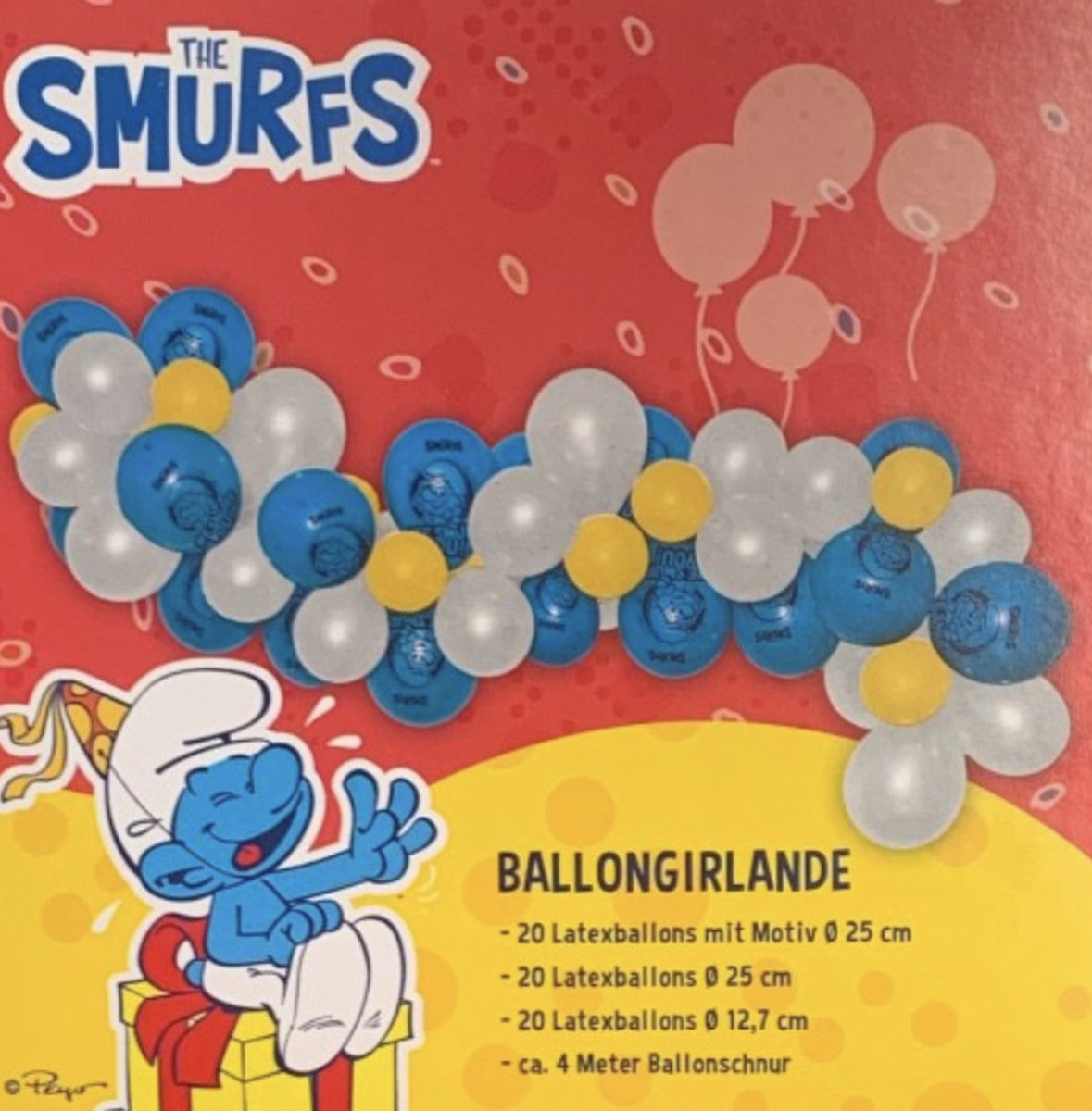 De smurfen - ballonnen slinger - 60 latex balonnen - ca. 4 meter