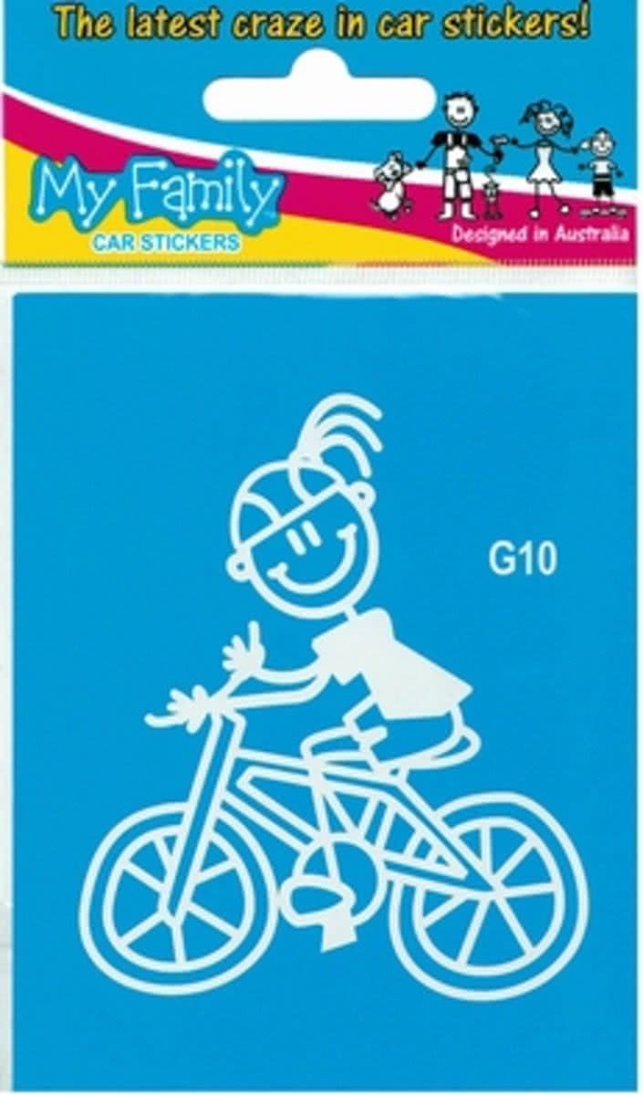 Meisje met fiets, autosticker