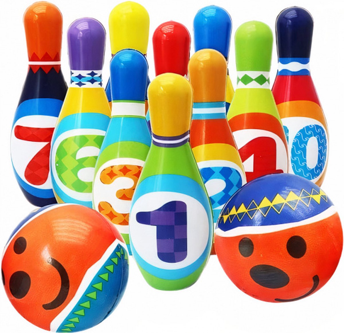 THE TWIDDLERS 12-delige Schuim Bowlingset voor Babys en Peuters - Skittles Speelgoed, Kegelen Spel - Stevig en Kleurrijk - Verjaardag en Kerstcadeau