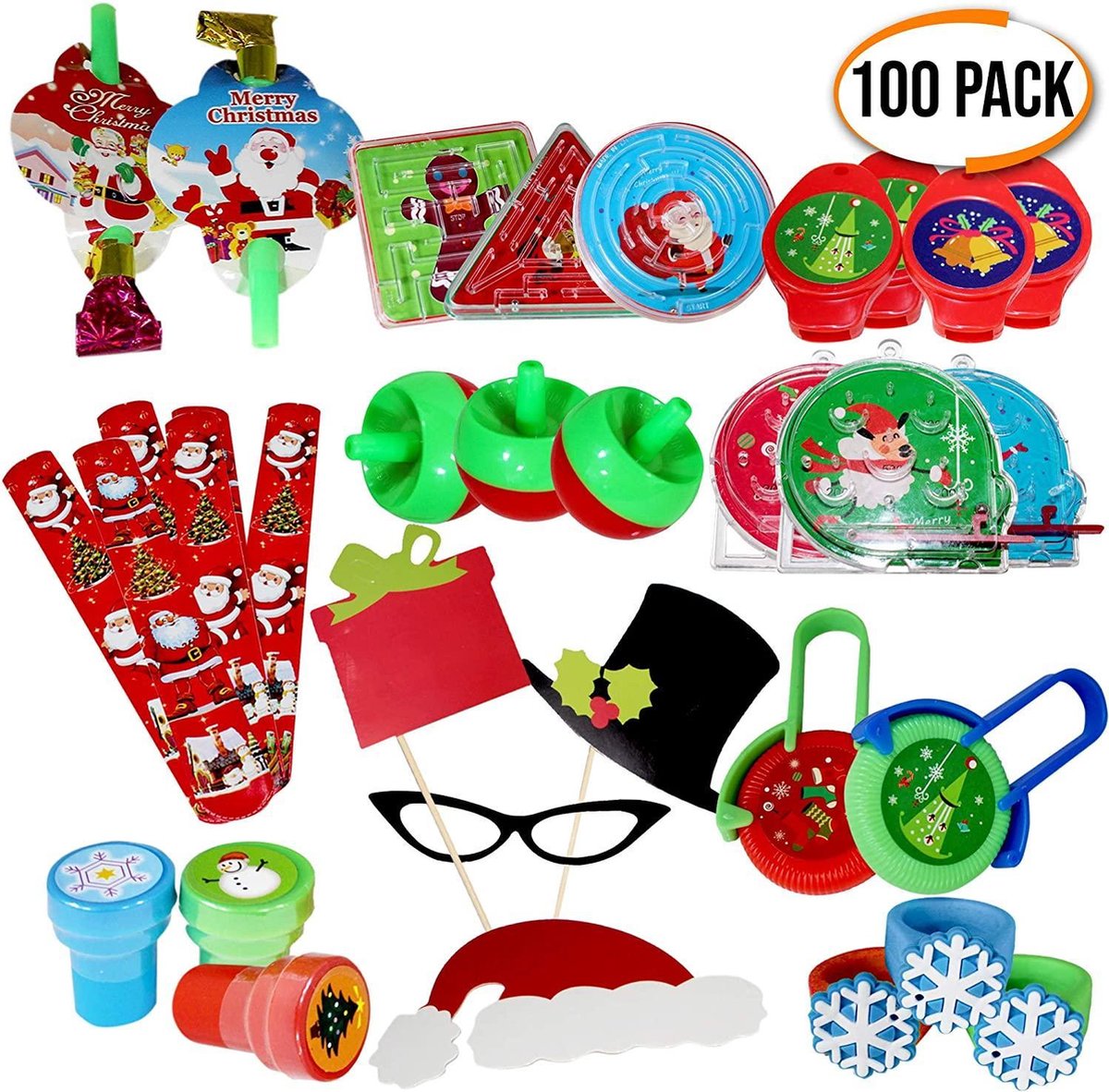 THE TWIDDLERS pak van 100 kerstspeeltjes, Enorme aanbod, Geweldig voor stocking fillers - Kinderen party bag favours - Piñata - Kerstmis voor kinderen en meer