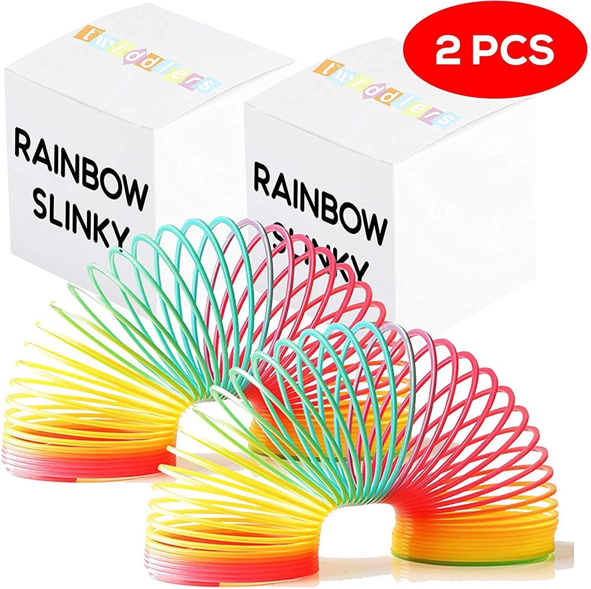 The Twiddlers 2 grote regenboog trapveren - Ideaal binnenspeelgoed voor kinderen voor urenlang spelplezier - Plastic, rekbaar, populair verjaardagscadeau