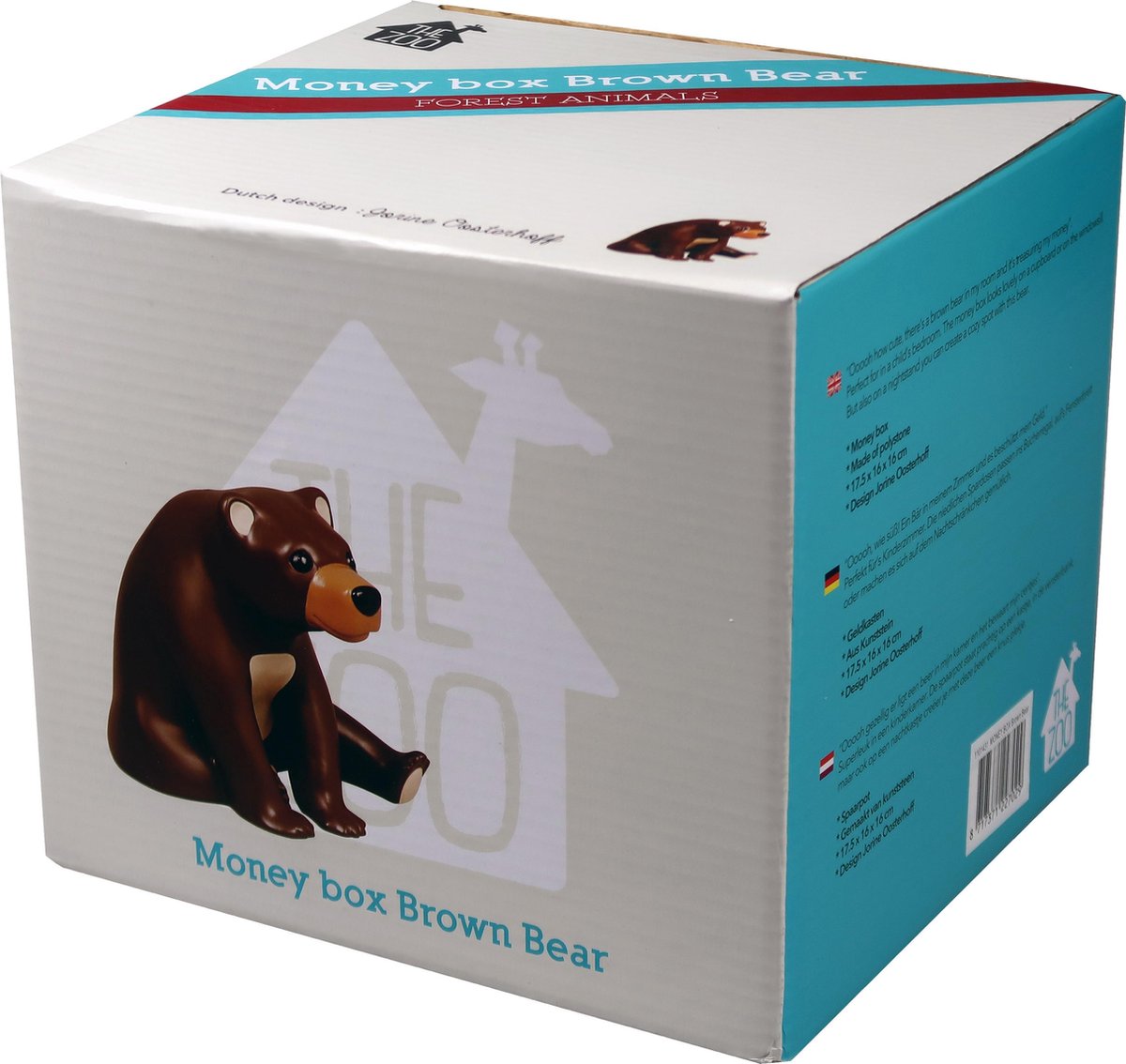 The Zoo Spaarpot Bear Junior 17,5 X 16 X 16 Cm Polystone Bruin