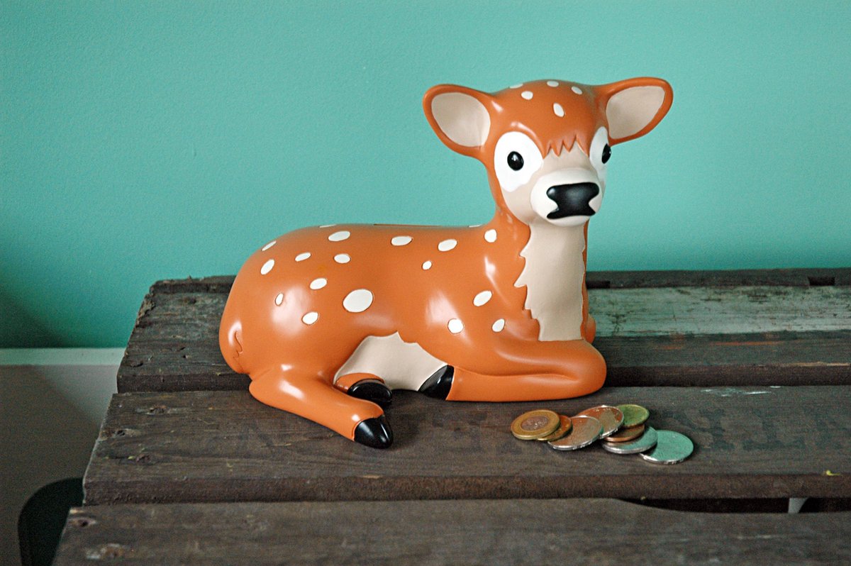 The Zoo Spaarpot Deer Junior 20,5 X 12 X 14 Cm Polystone Bruin