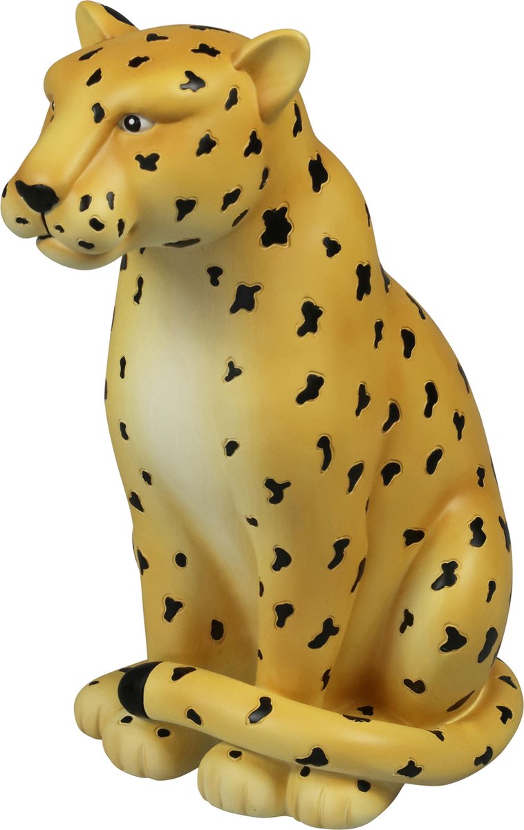 The Zoo Spaarpot Leopard Junior 13 X 12 X 23 Cm Polystone Geel