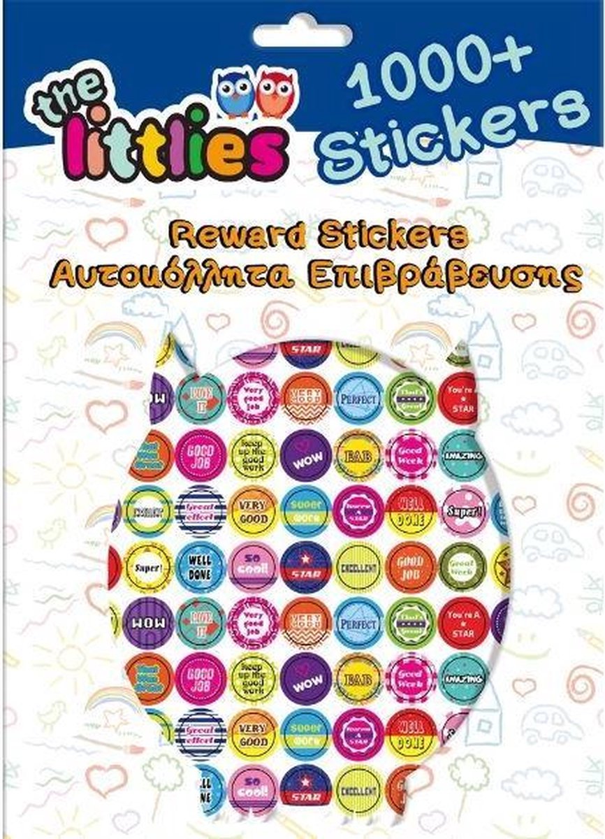 The Littlies Beloningsstickers 31 Cm Papier Blauw 1000 Stuks