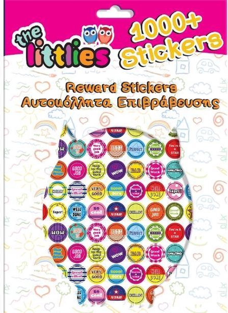 The Littlies Beloningsstickers 31 Cm Papier Roze 1000 Stuks