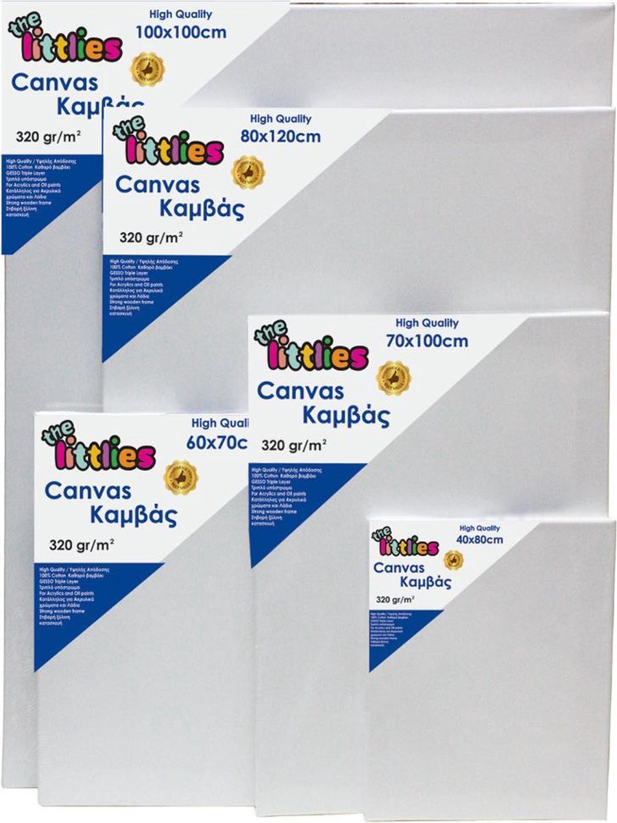 The Littlies Canvasdoek 320 G/m2 20 X 20 Cm Wit