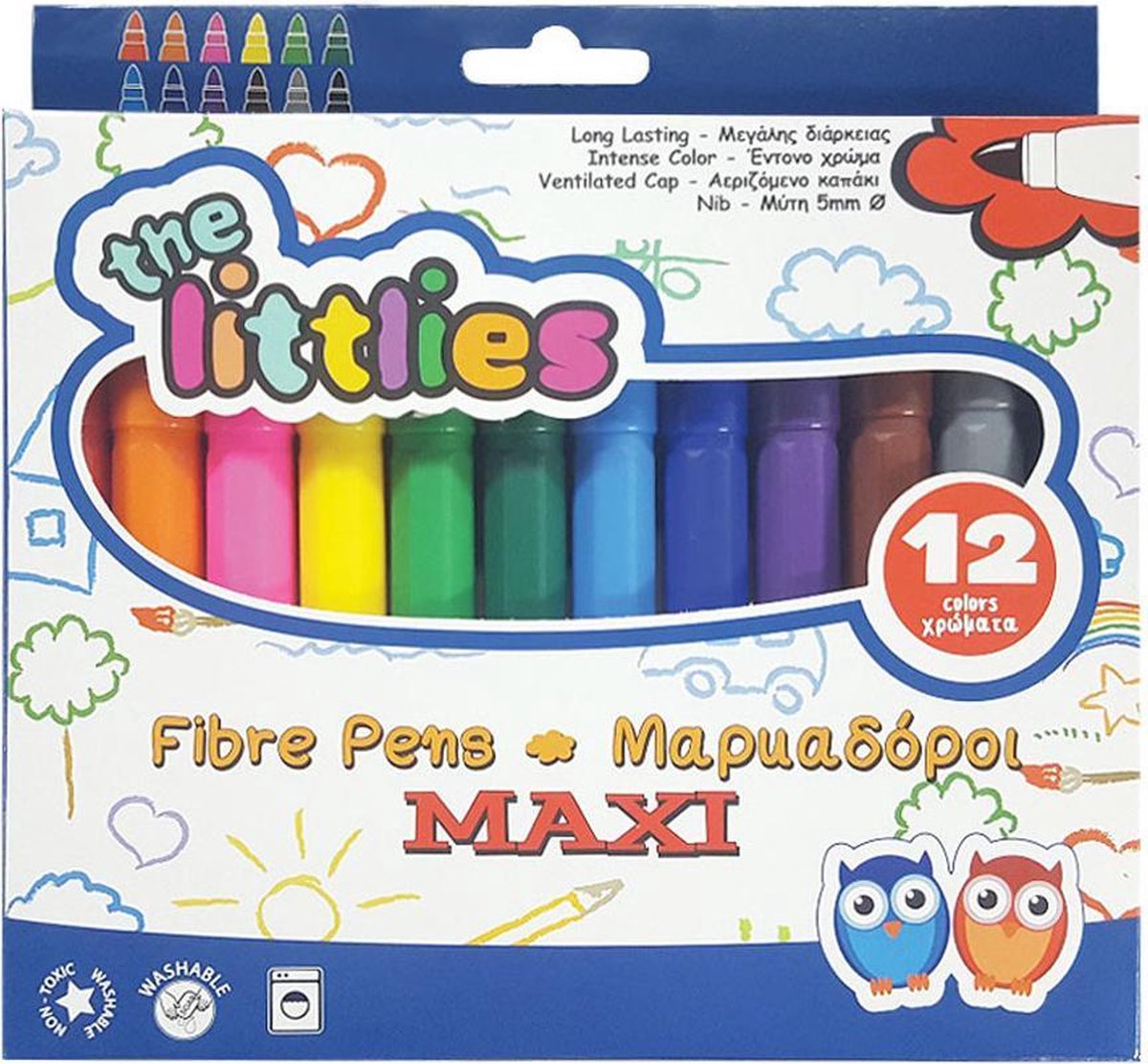 The Littlies Viltstiften Maxi Tip Junior 5 Mm 12-delig