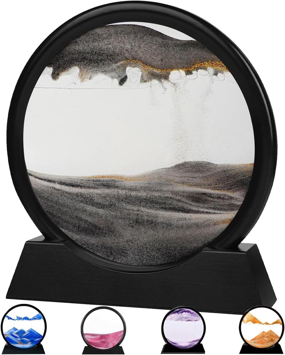 Thelau - 3D   Diepzee Zandlandschap - Bewegende Zandkunst Geschenk Decoratie - Kantoor Bureau Volwassenen Kinderen - 30,5 cm