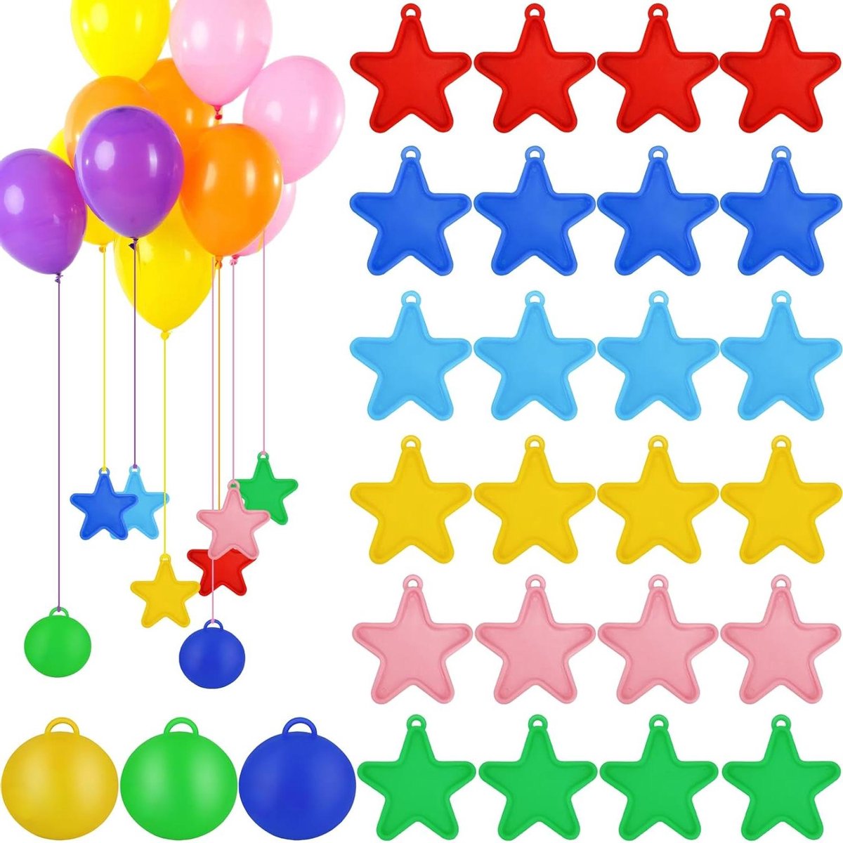 Thelau -  en pack - 27 stuks voor heliumballonnen - decoratieve kegelvormige gewichten voor bruiloft, verjaardag en feesten