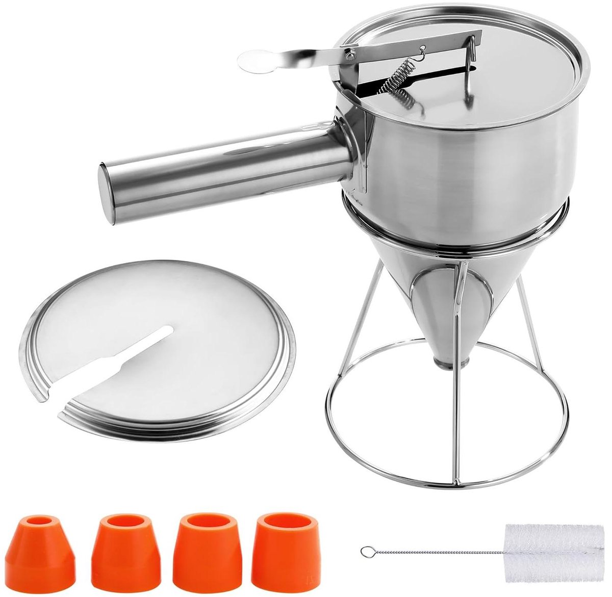 Thelau - Deegdispenser - Deegverdeler 1200 ml RVS met standaard en accessoires