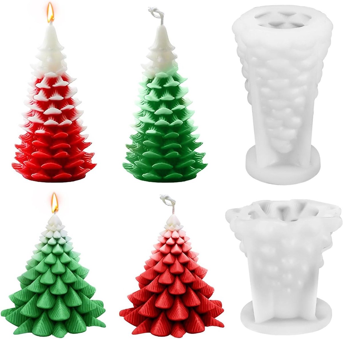 Thelau - Kaarsvorm Kerstboom Siliconen 3D 2 Stuks Gietvormen Zelf Kaarsen Maken Kerstmis Handwerk Geurkaars - DIY Ornamet - 75 characters