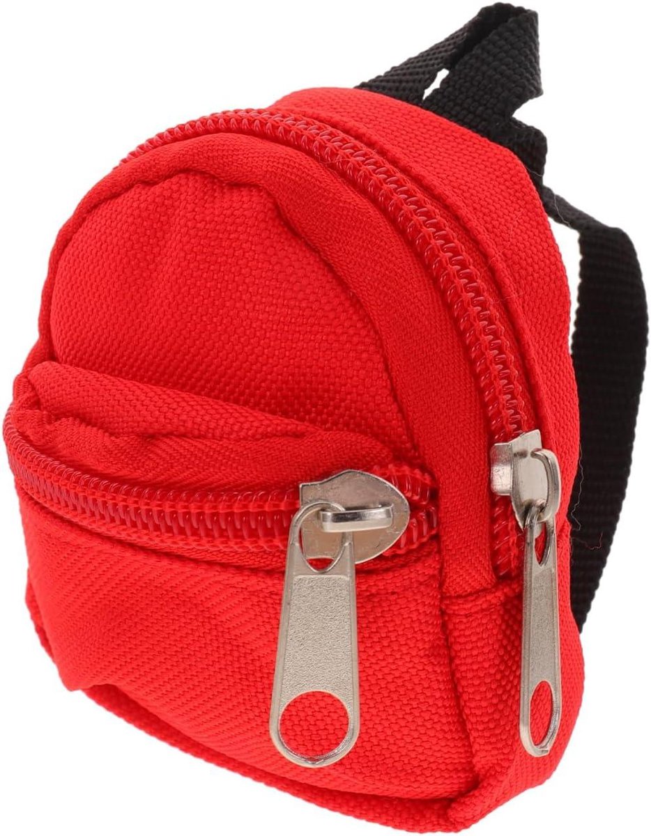 Thelau - Kleine Rugzak voor Poppen van Stof - Rode Polyester Mini Poppenrugzak voor Schoolbenodigdheden