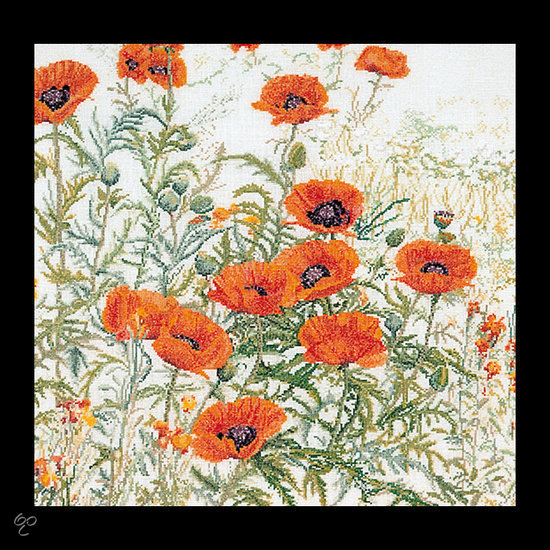 2062A Papaver Oranje Borduurpakket