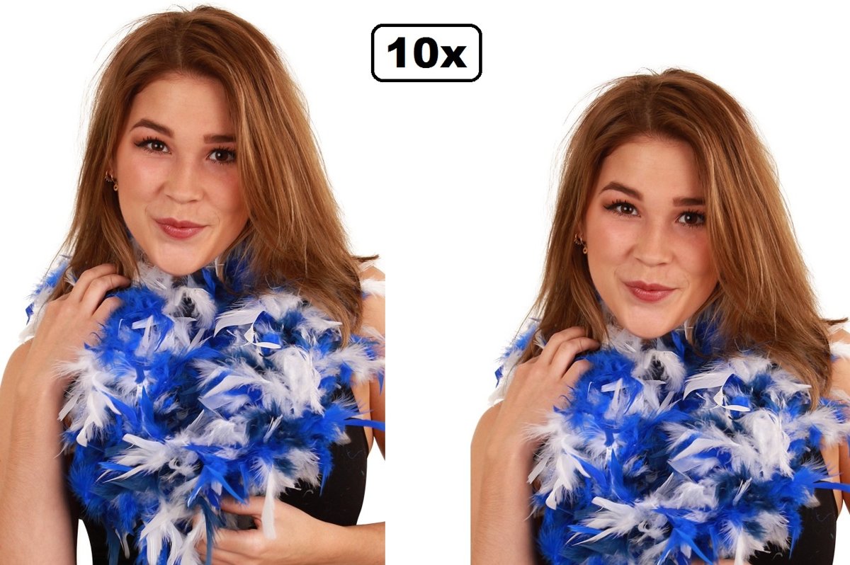 10x Oktoberfest Boa blauw/wit 180cm