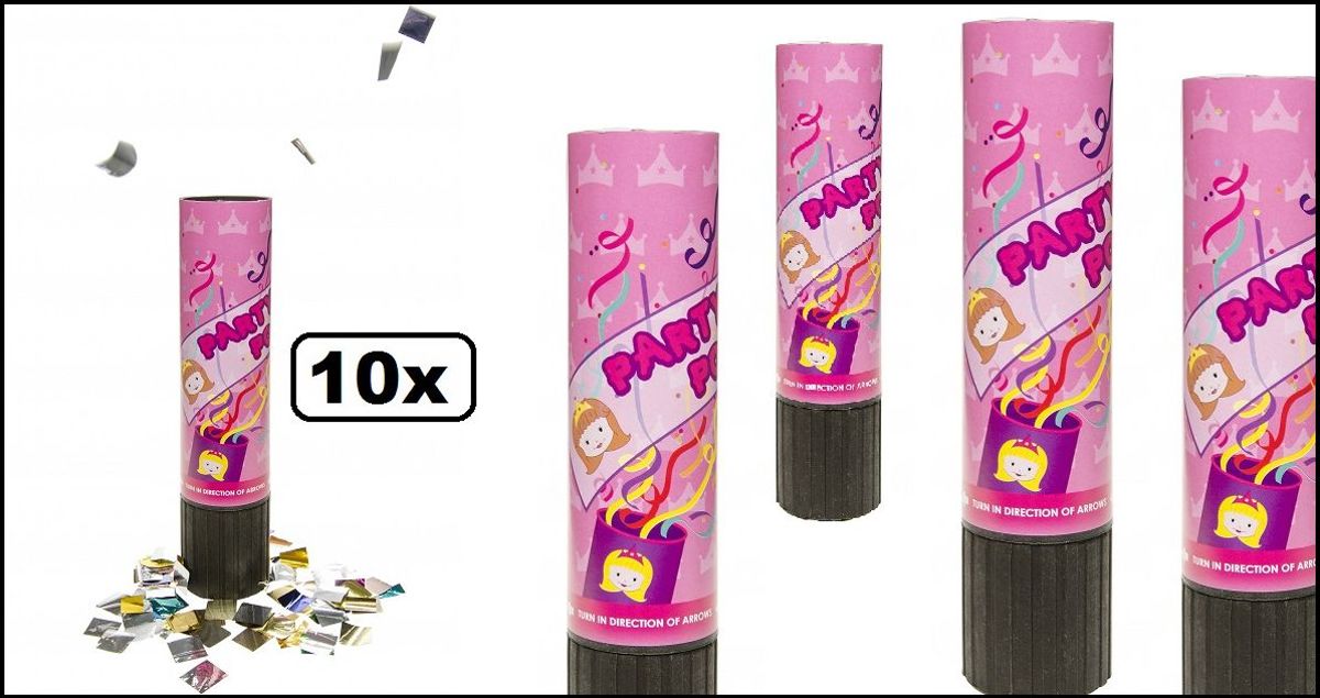 10x Party popper prinses 20cm