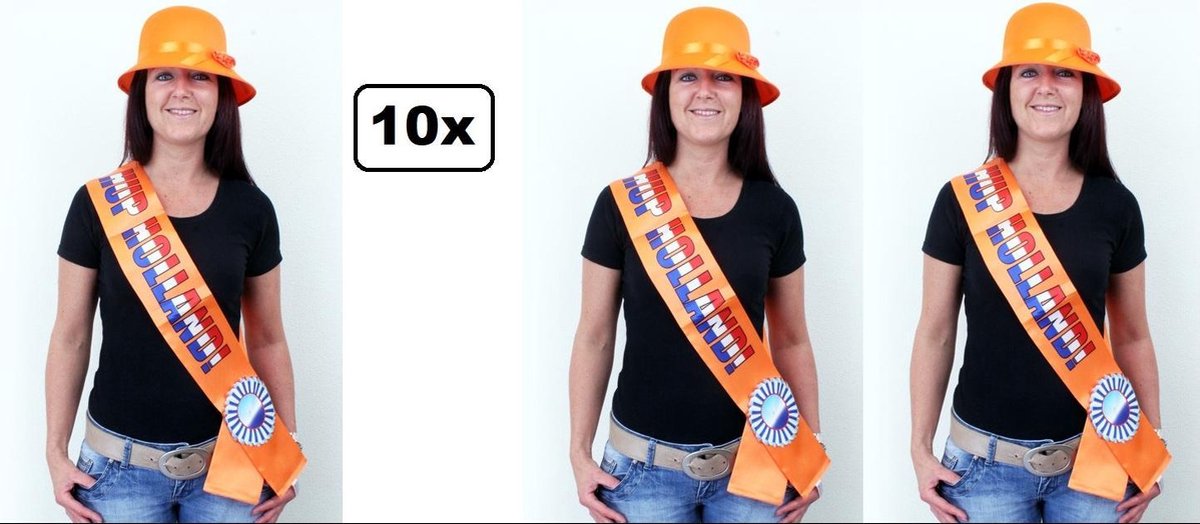 10x Sjerp Hup Holland Hup - EK Oranje thema feest Holland Nederland festival fun feest sjaal