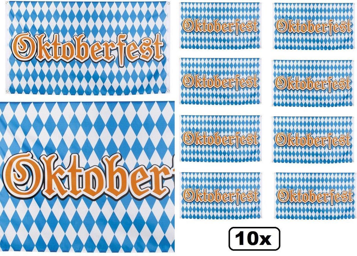 10x Vlag Oktoberfest 90x150cm - Oktoberfeest apresski winter feest festival party