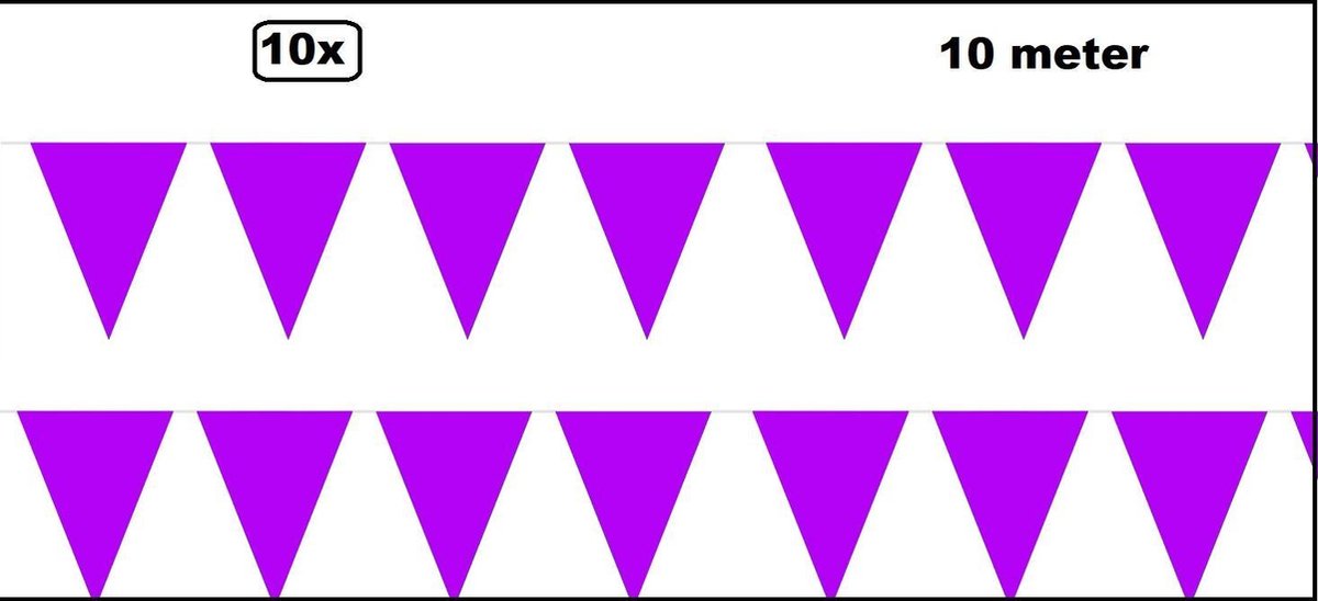 10x   paars 10 meter - verjaardag vlaglijn festival thema feest purple party