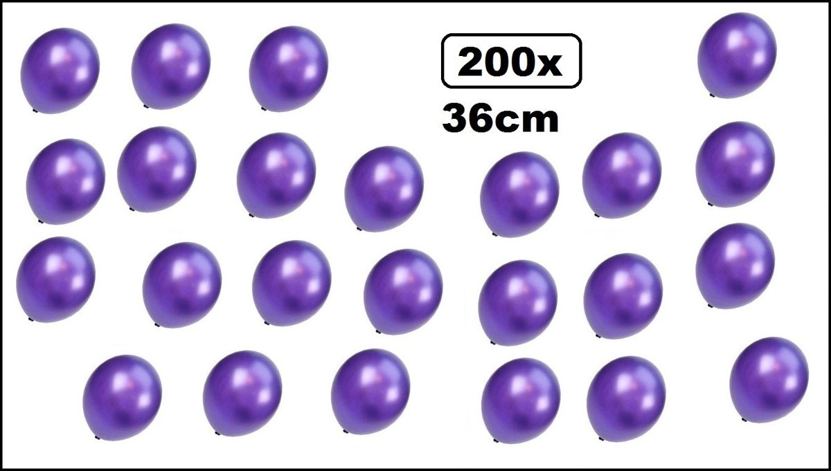 200x Super kwaliteit ballonnen metallic paars 36cm