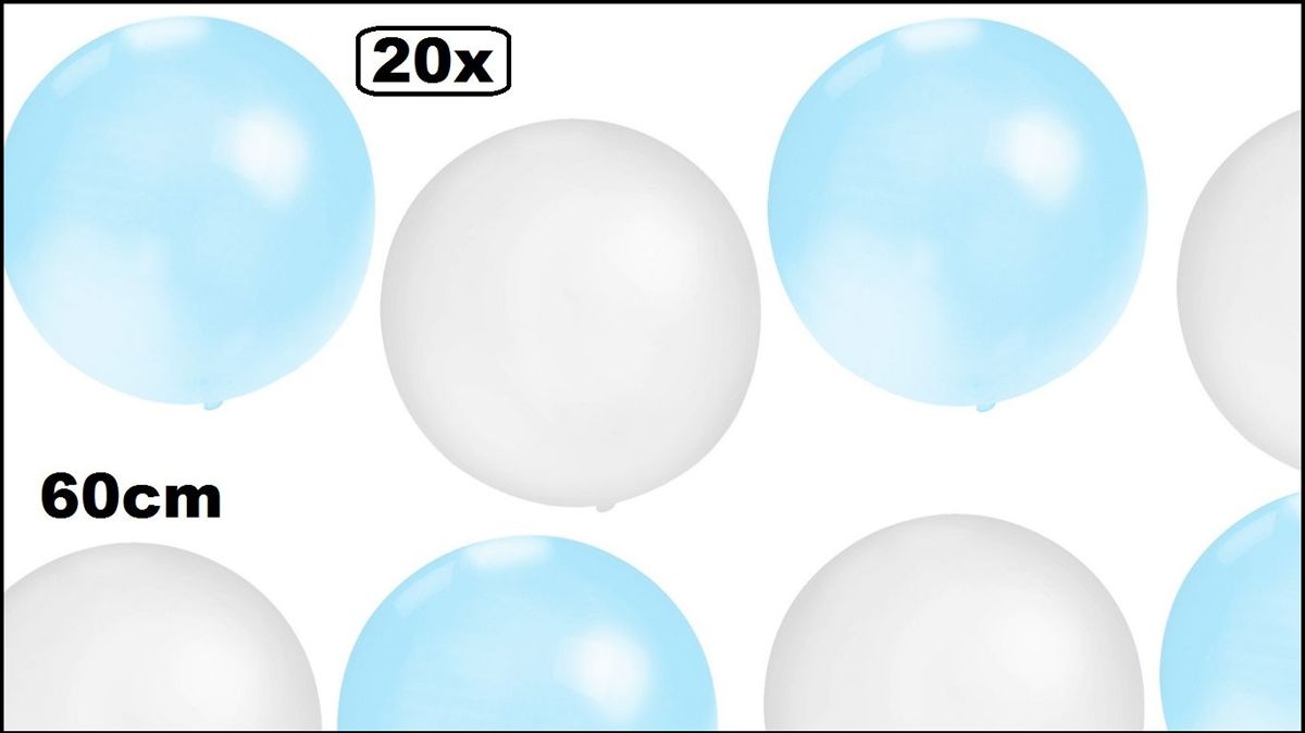 20x Oktoberfest Super ballon 60cm blauw/wit