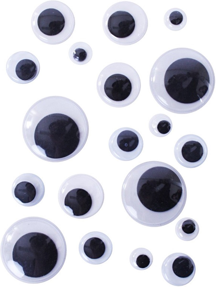 250 Googly eyes assortie maten