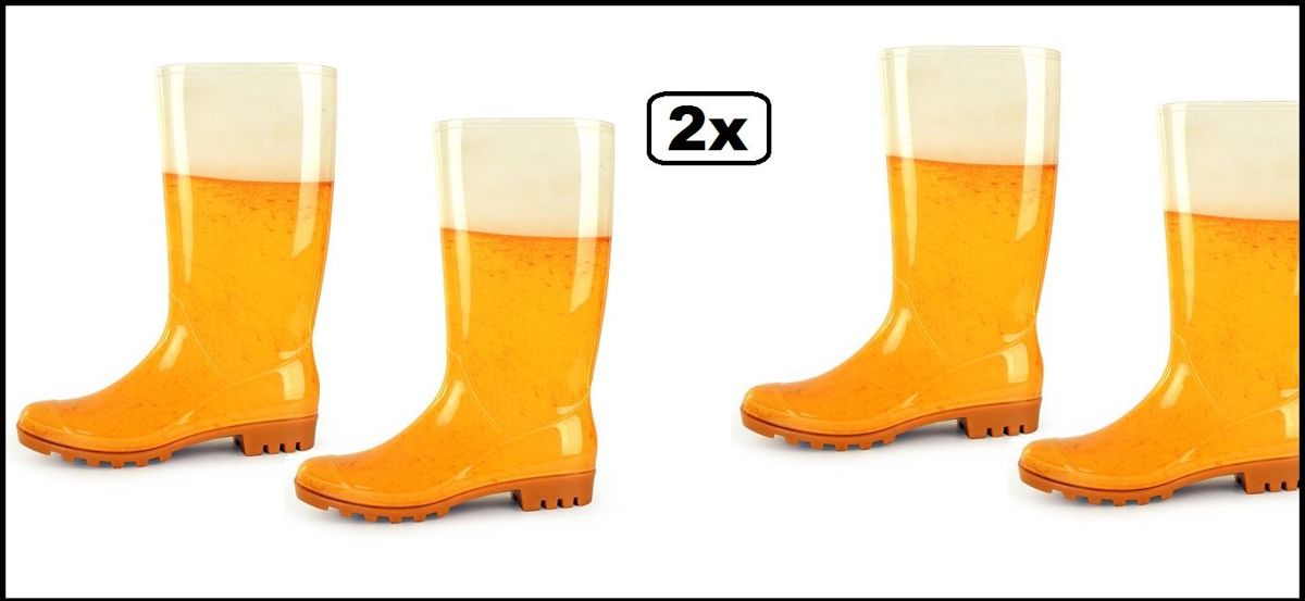 2x Paar Regenlaarzen Bierprint dames mt.39-40