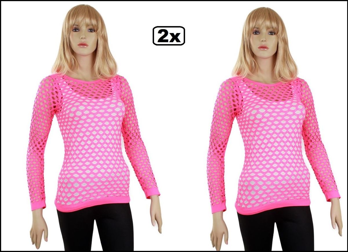 2x Visnet trui roze/pink mt.L/XL