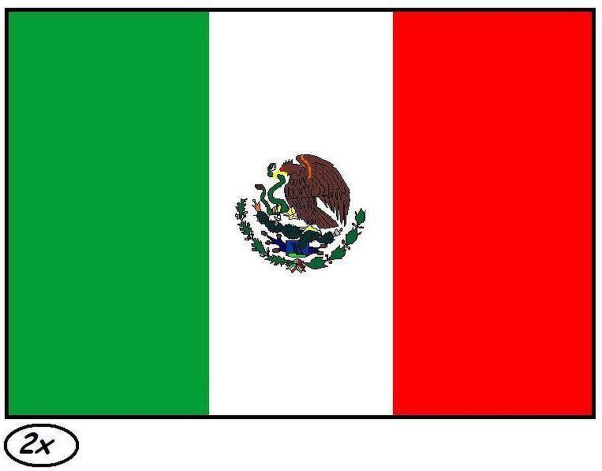 2x Vlag Mexico 90cm x 150cm