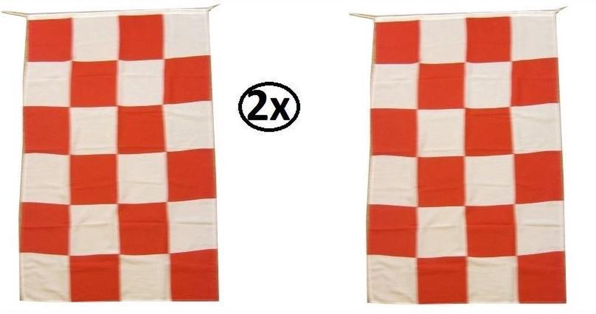 2x Vlag de luxe rood/wit 150x90cm