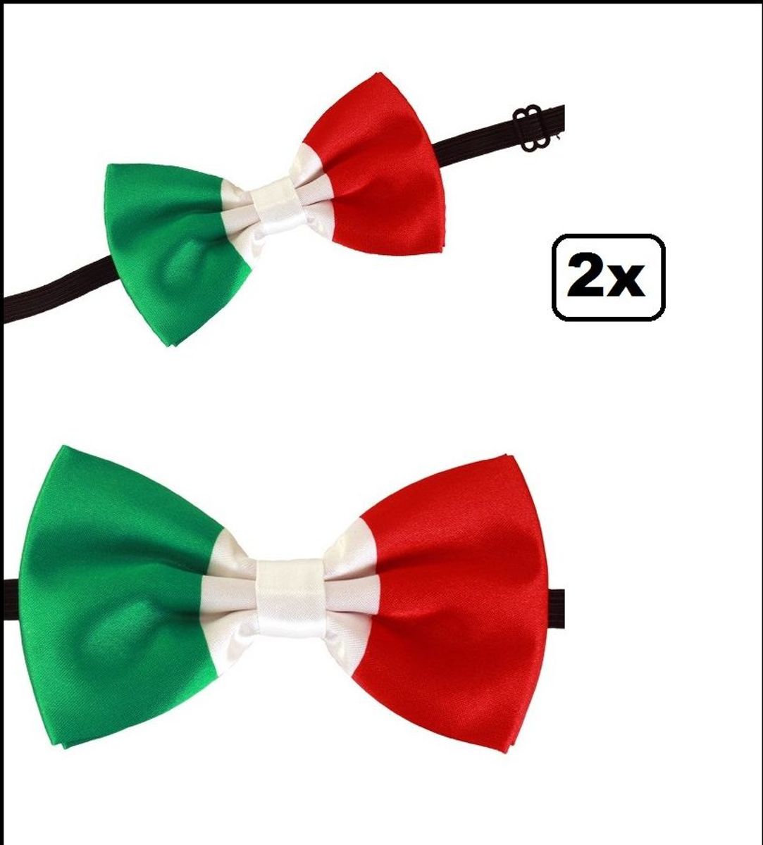 2x Vlinderstrik Italiaanse vlag