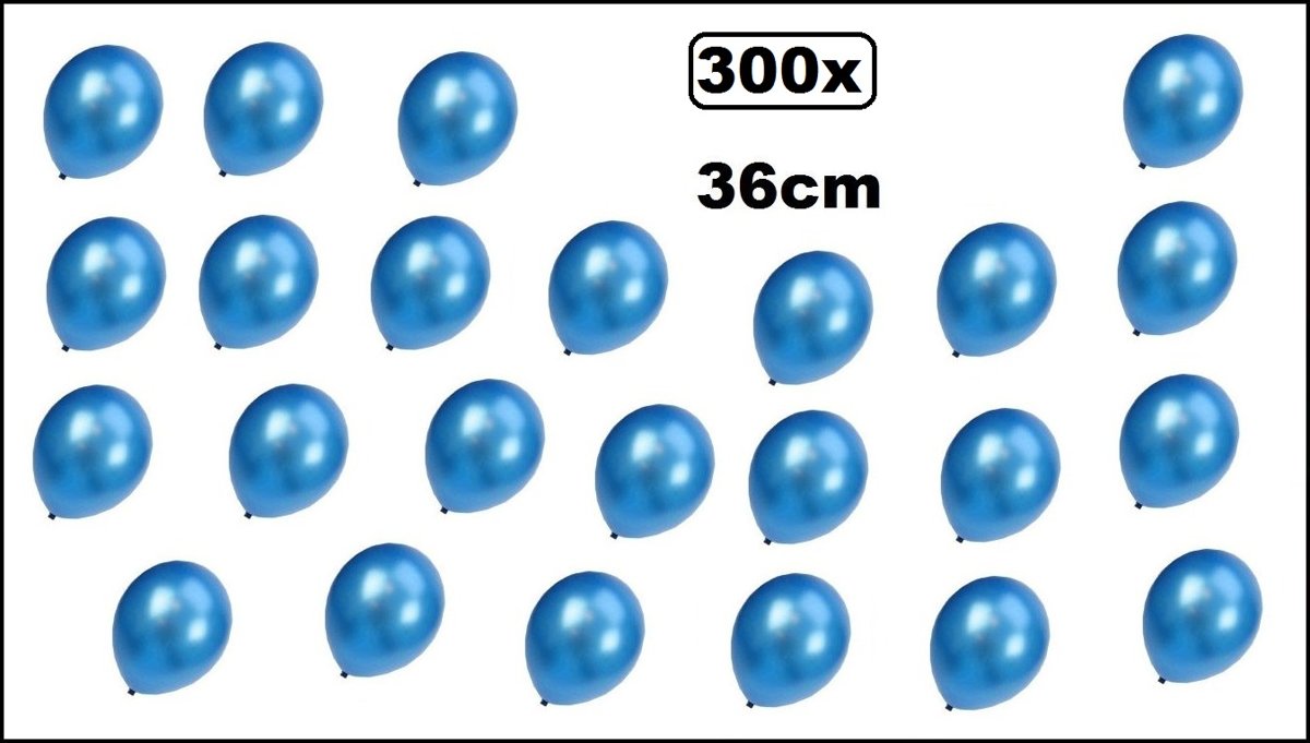 300x Super kwaliteit ballonnen metallic blauw 36cm