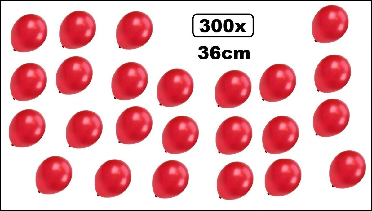 300x Super kwaliteit ballonnen metallic rood 36cm